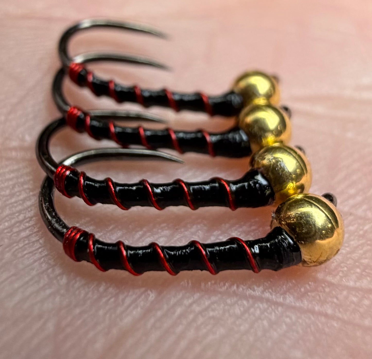4 Pack - Gold Bead Red And Black