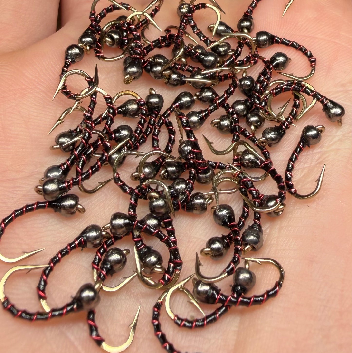 4 Pack - Black Death Tungsten Midge *new*