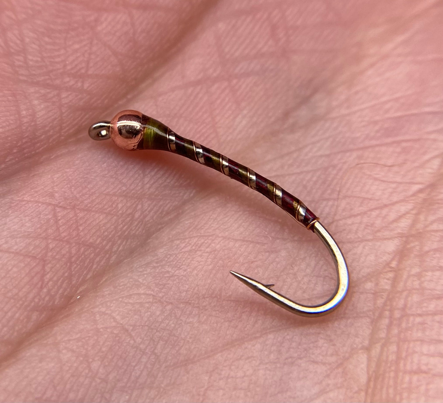 Winey Olive Gunmetal Flash Chironomid Sz. 10