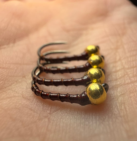 4 Pack - Dark Wine Gold Bead