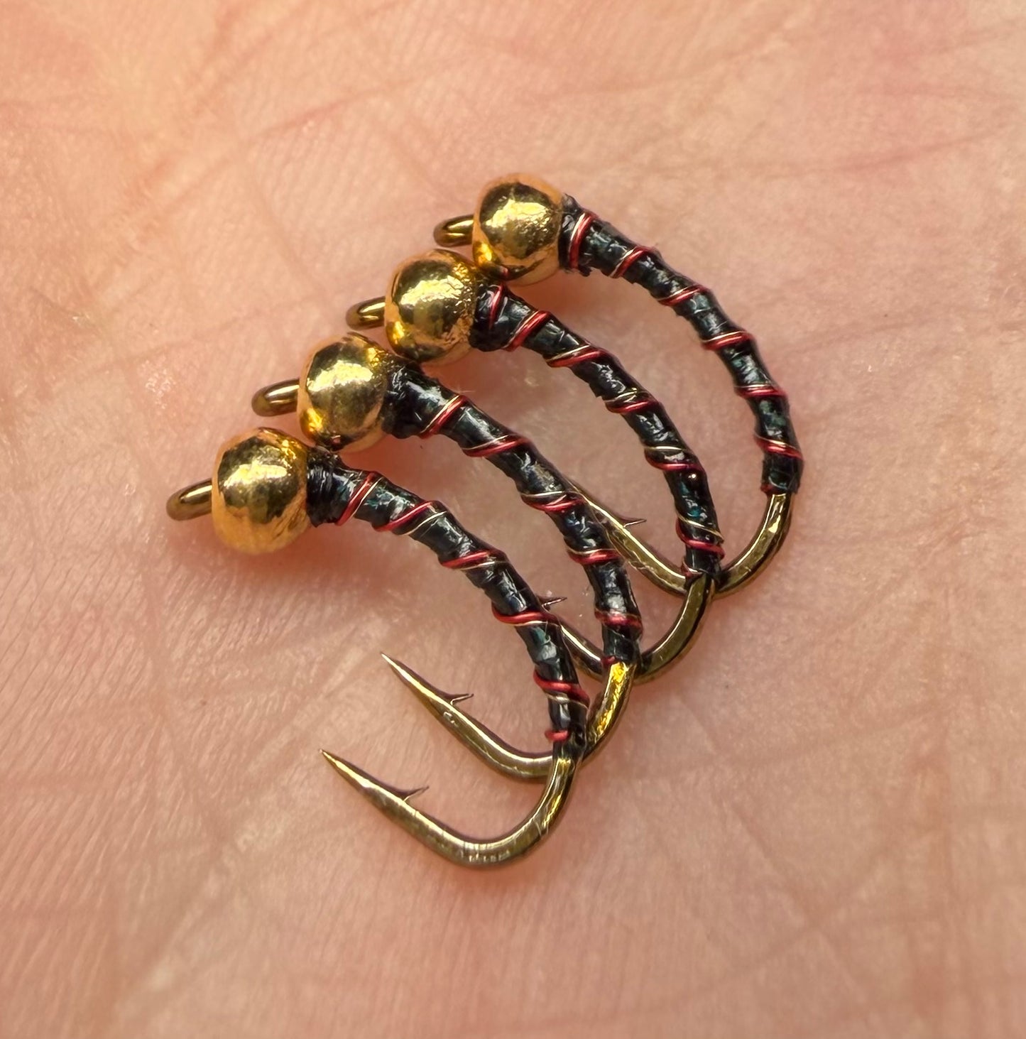 4 Pack - Holo. Black Tungsten Midge *new*